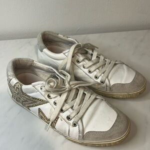 Ash MAGIC Trainers White Leather & Grey Pony Hair Star Motif eu 38